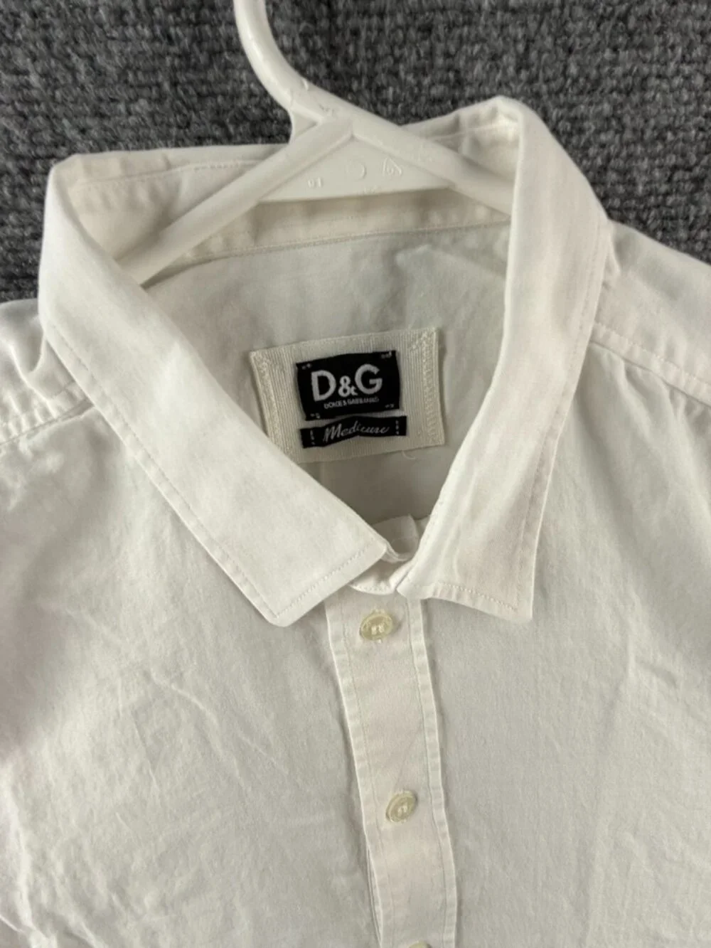 Dolce & Gabbana Button Up Shirt Medium White Long Sleeve Cotton Woven Designer